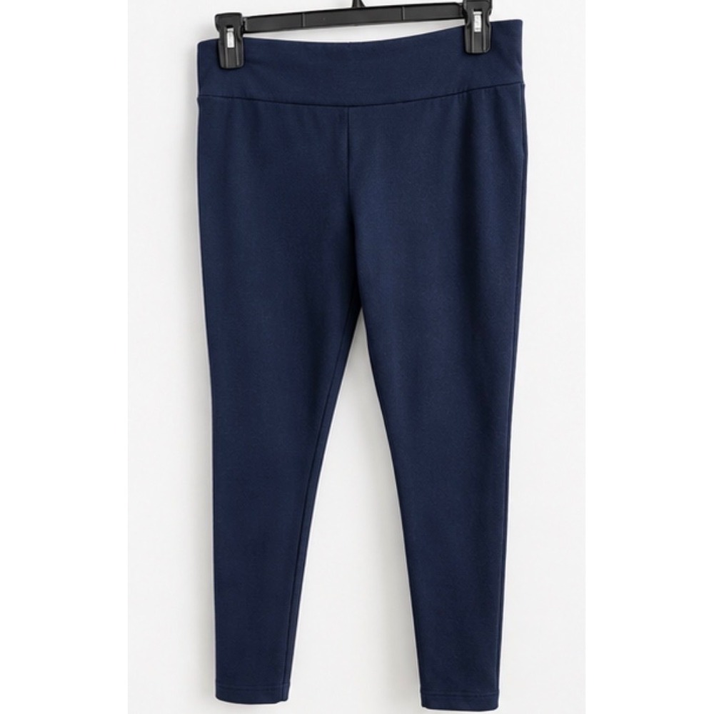 Terra & Sky Womens Navy Blue Knit Leggings Size 0X 14W Stretch Pull On Pants